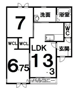 Dolce AmoreⅡ(ドルチェアモーレ2)【2階】の間取り